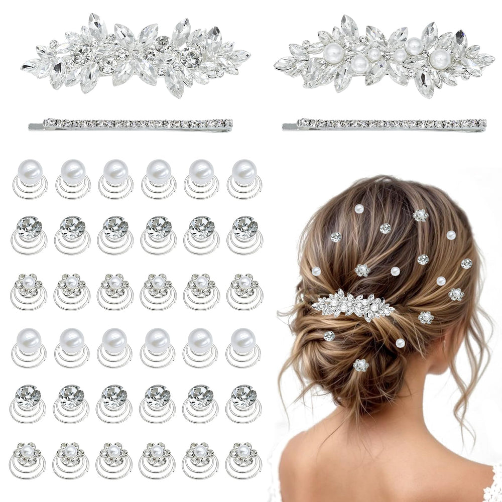Mulzile pins pelo cristal perla 4 piezas para un brillo elegante