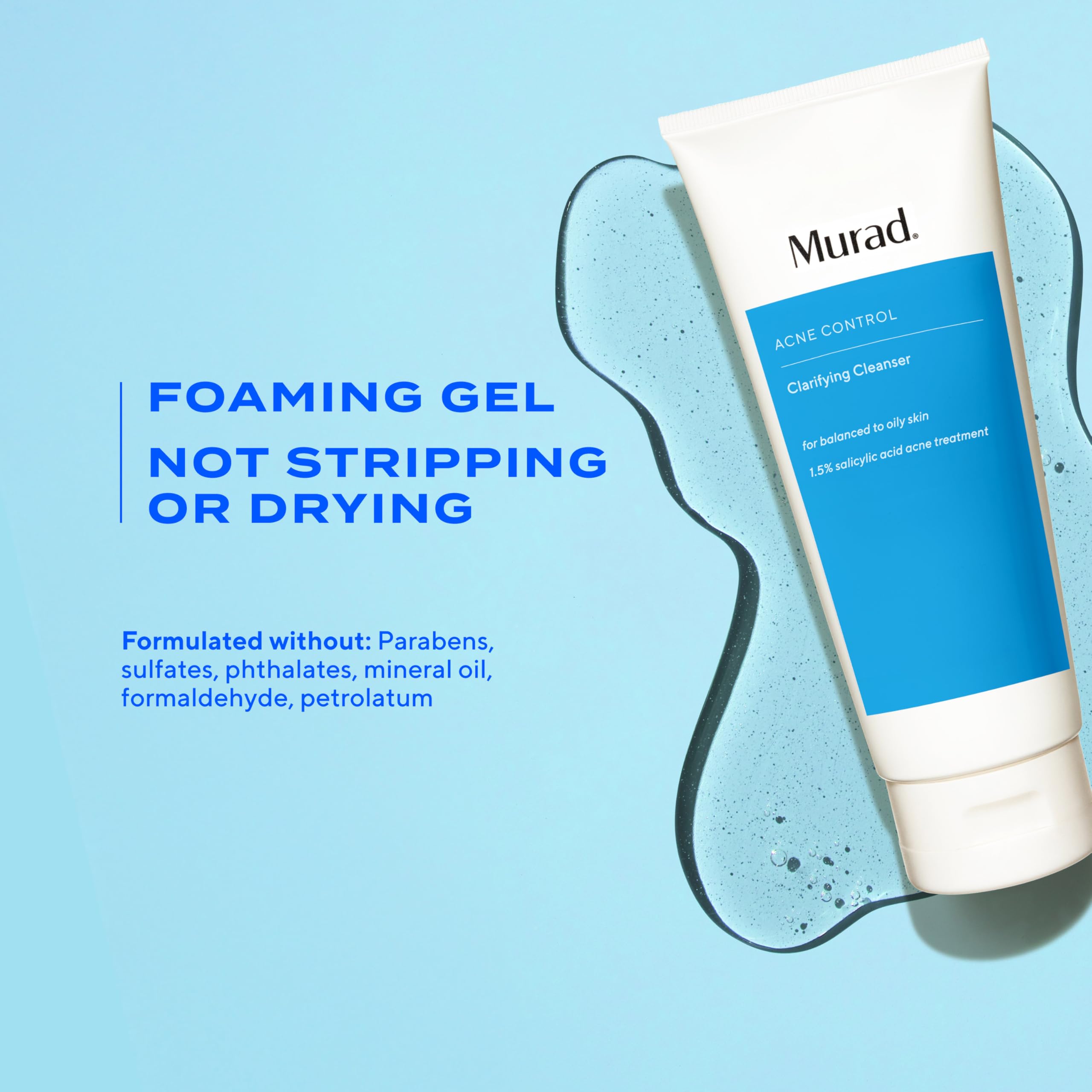 Murad Acne Control Clarifying Cleanser oil-control formula on skin.