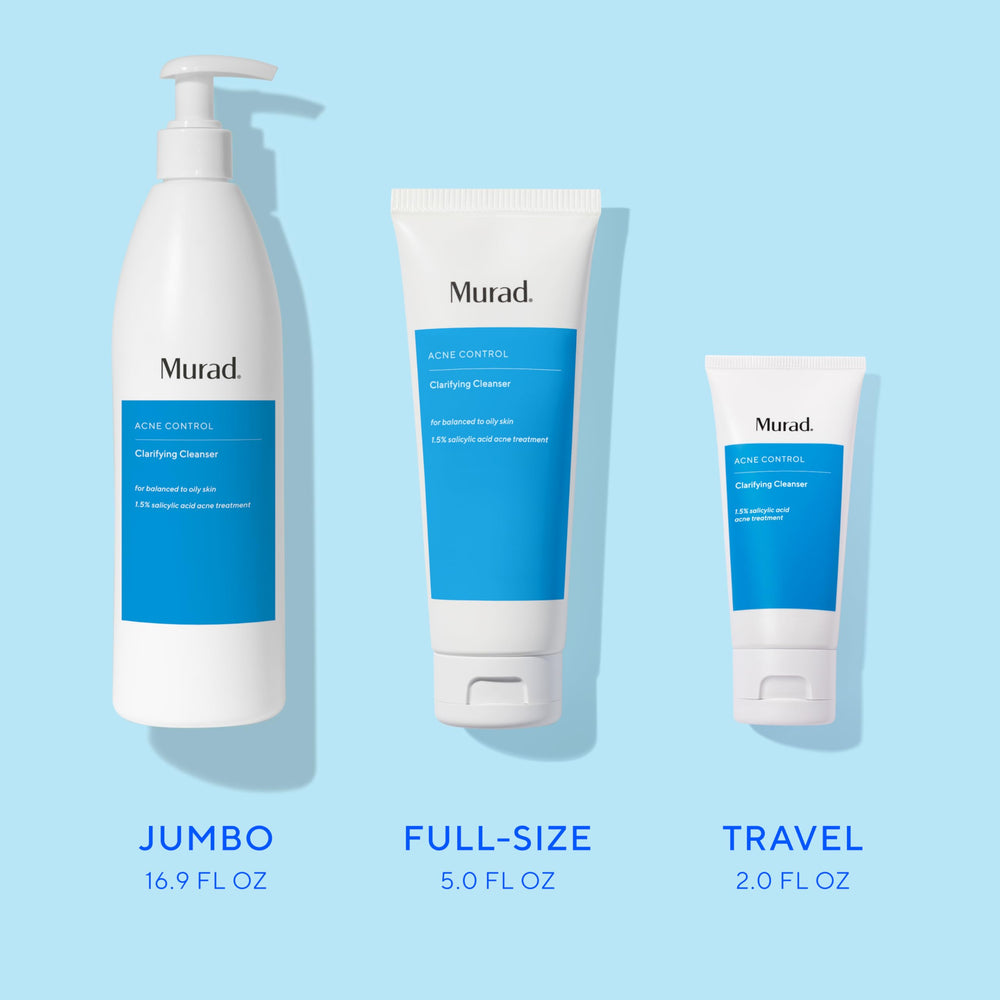 Murad Acne Control Clarifying Cleanser, sin sulfatos ni parabenos para piel sensible.