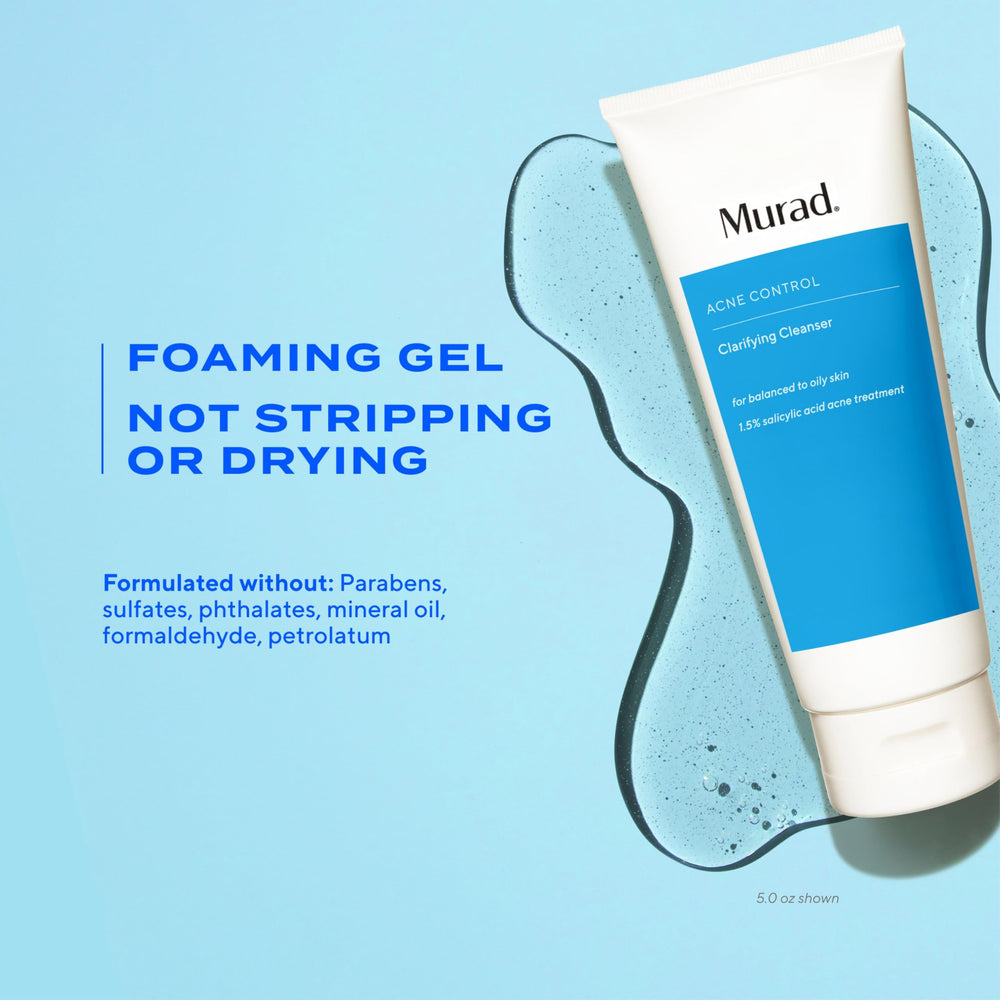 Murad Acne Control Clarifying Cleanser, textura gel, limpia profundamente y controla brillos.