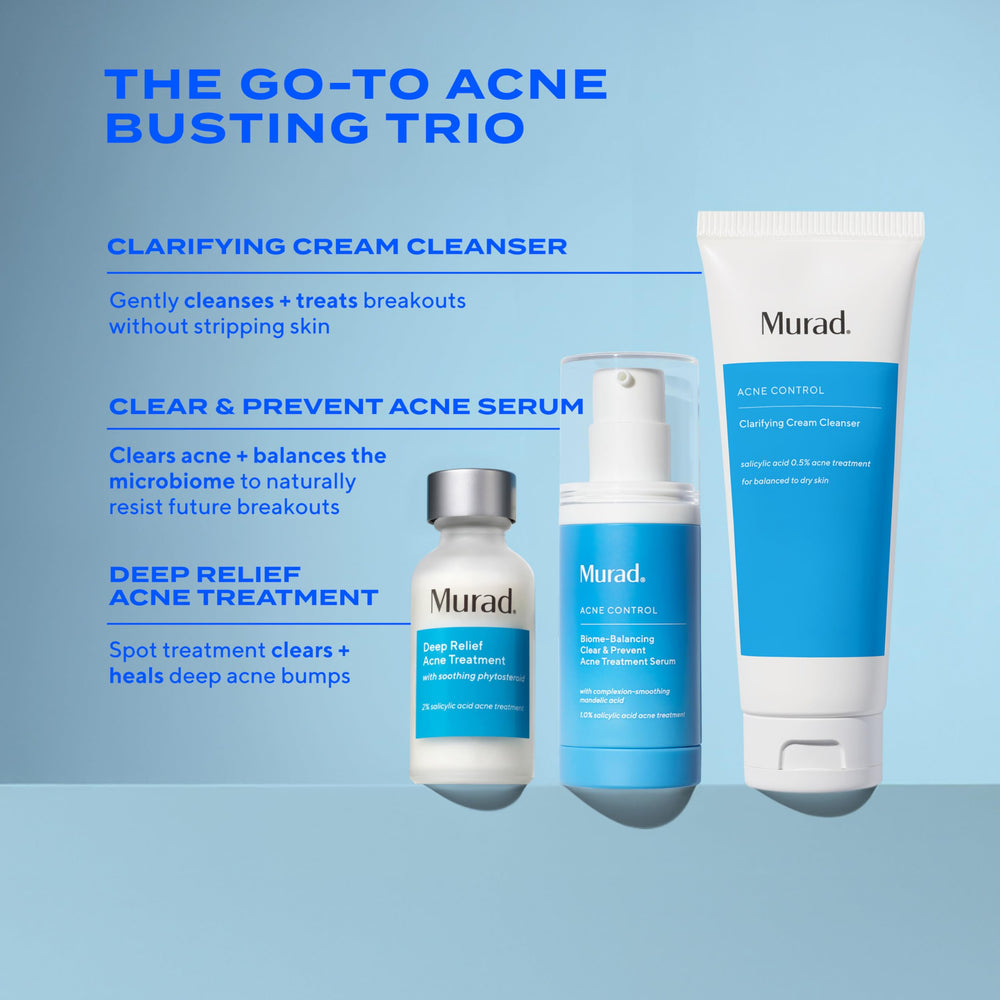 Murad product on vanity hints at lightweight hydration and clarity.