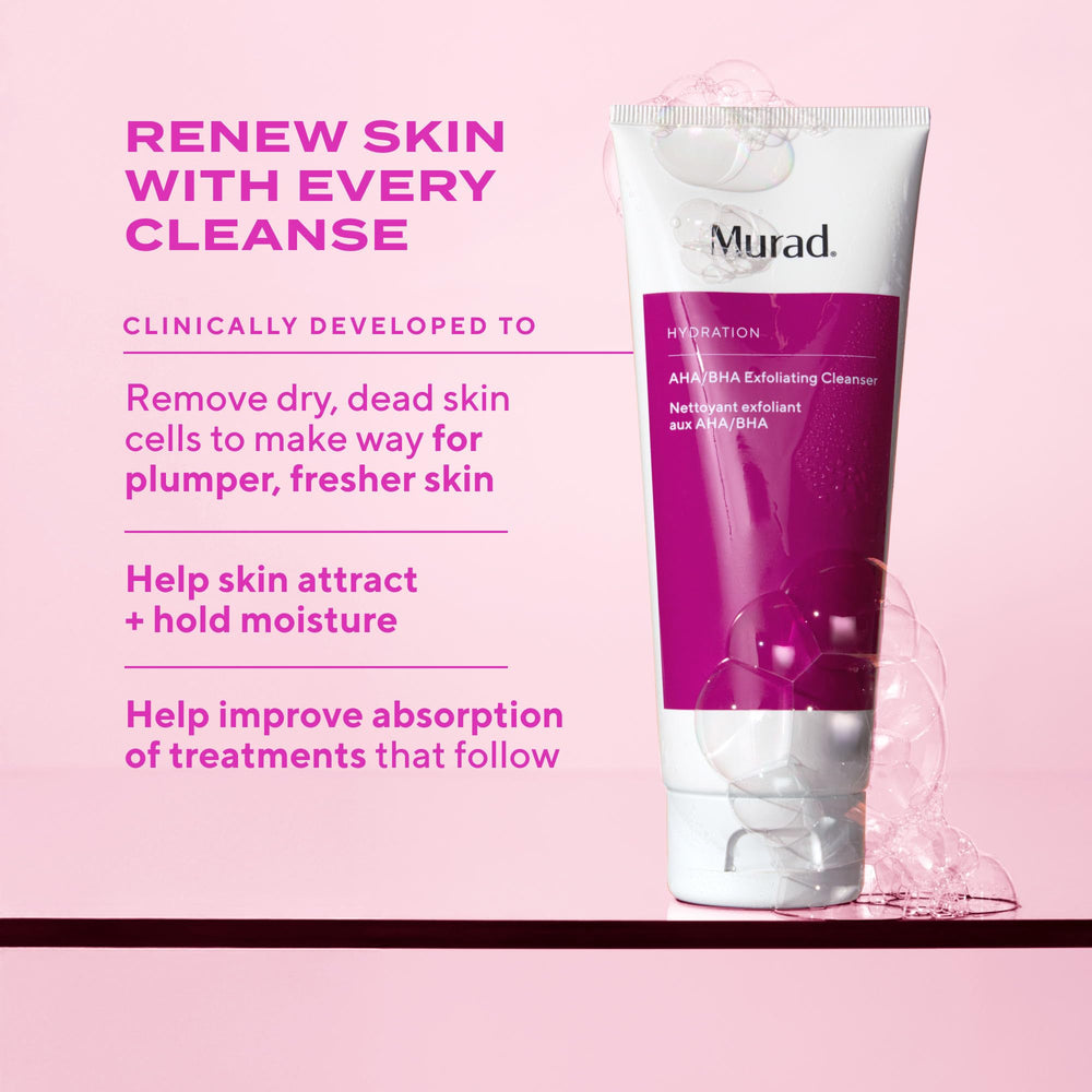 Murad exfoliating cleanser foamy lather, ideal for daily polish and even texture.