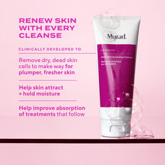 Murad exfoliating cleanser foamy lather, ideal for daily polish and even texture.