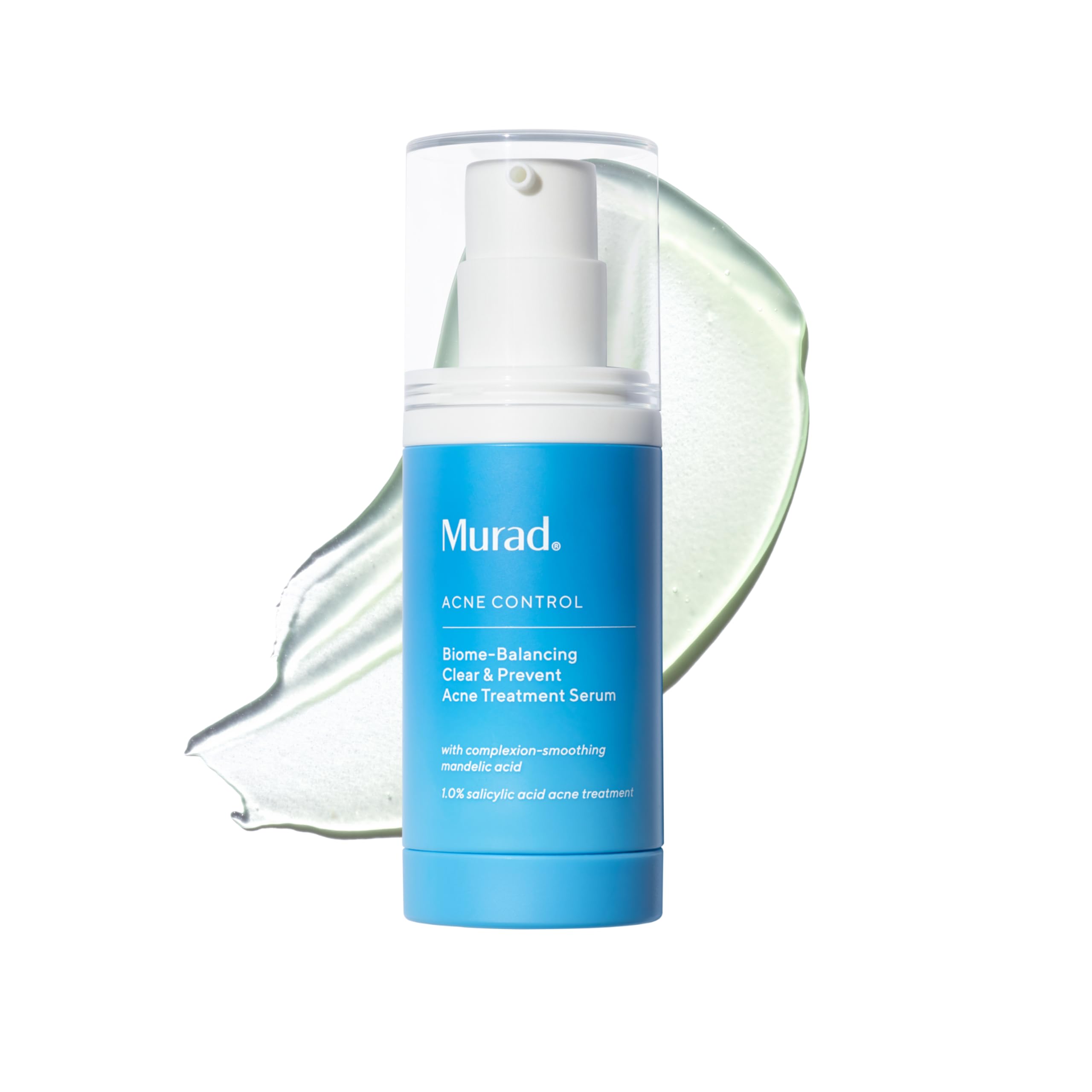 Murad Biome-Balancing Acne Serum bottle with pour spout for easy daily use.