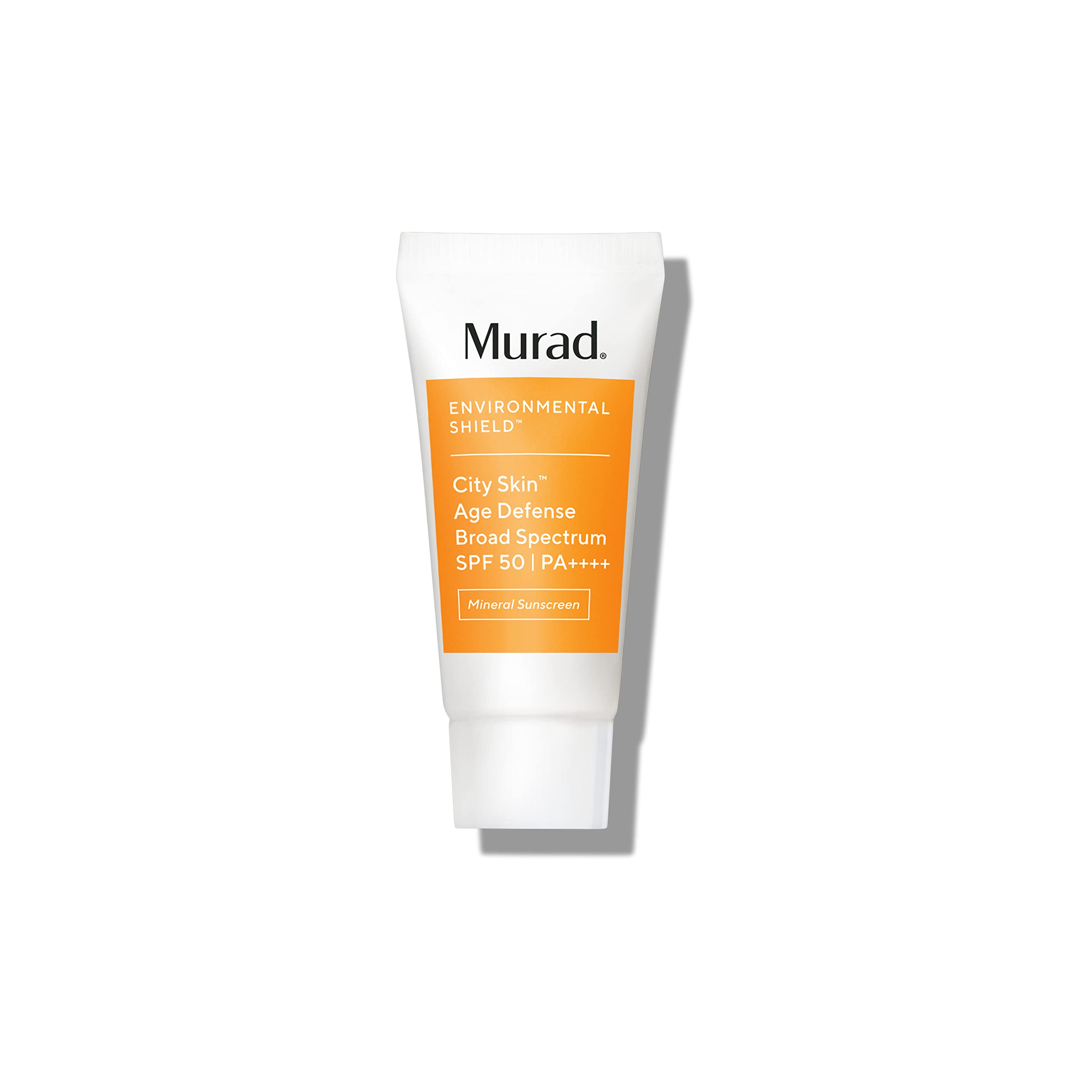 Murad City Skin Age Defense bottle front view for daily SPF 50 protection.