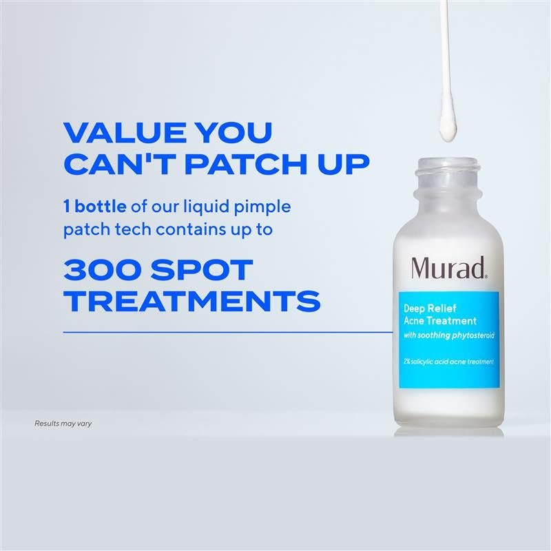 Murad Deep Relief application on skin shows thin layer use.