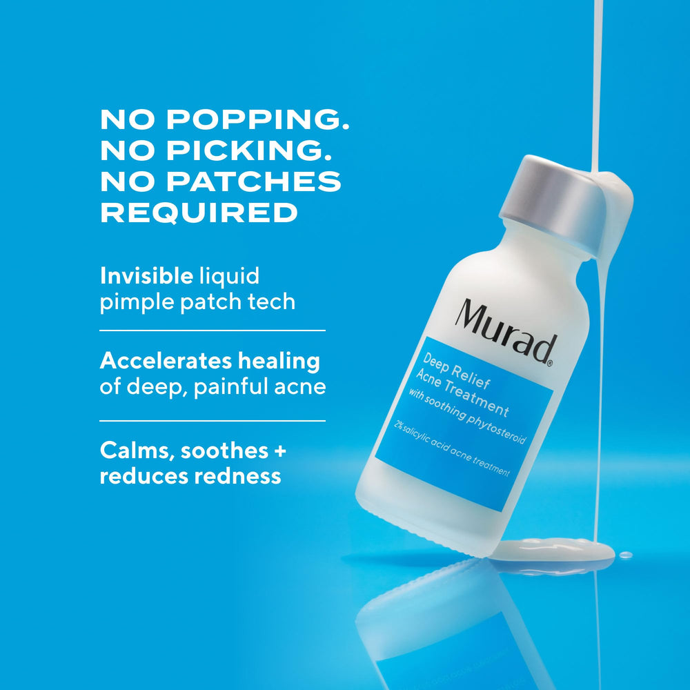 Murad Deep Relief redness illustration hints calming relief after application.