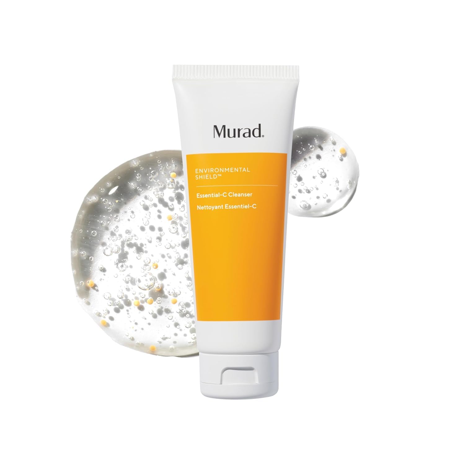 Murad Essential-C Cleanser bottle pour for an antioxidant-rich cleansing ritual.