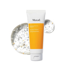Murad Essential-C Cleanser bottle pour for an antioxidant-rich cleansing ritual.