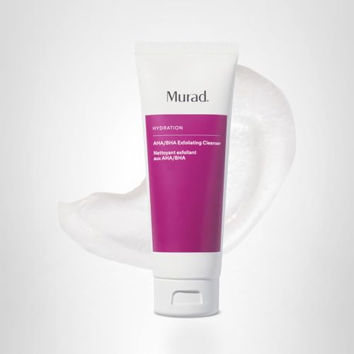 Front view of Murad AHA/BHA Exfoliating Cleanser bottle display.