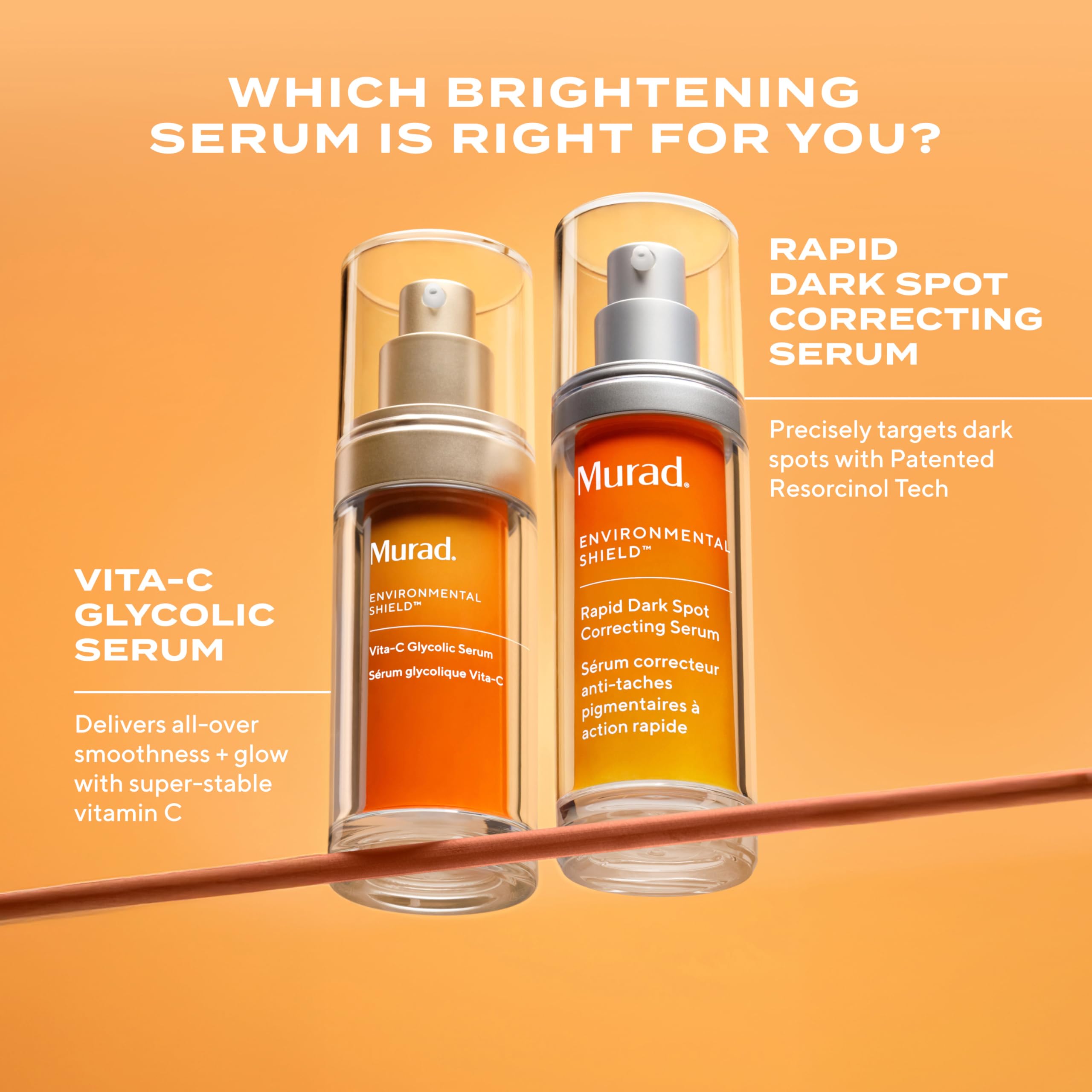 Murad Rapid Dark Spot Serum packaging detail with embossed label.
