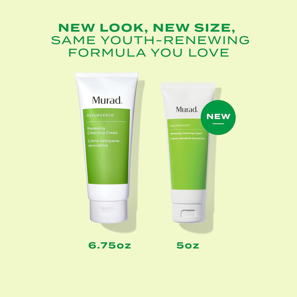 Murad Renewing Cleansing Cream glass jar packaging on countertop