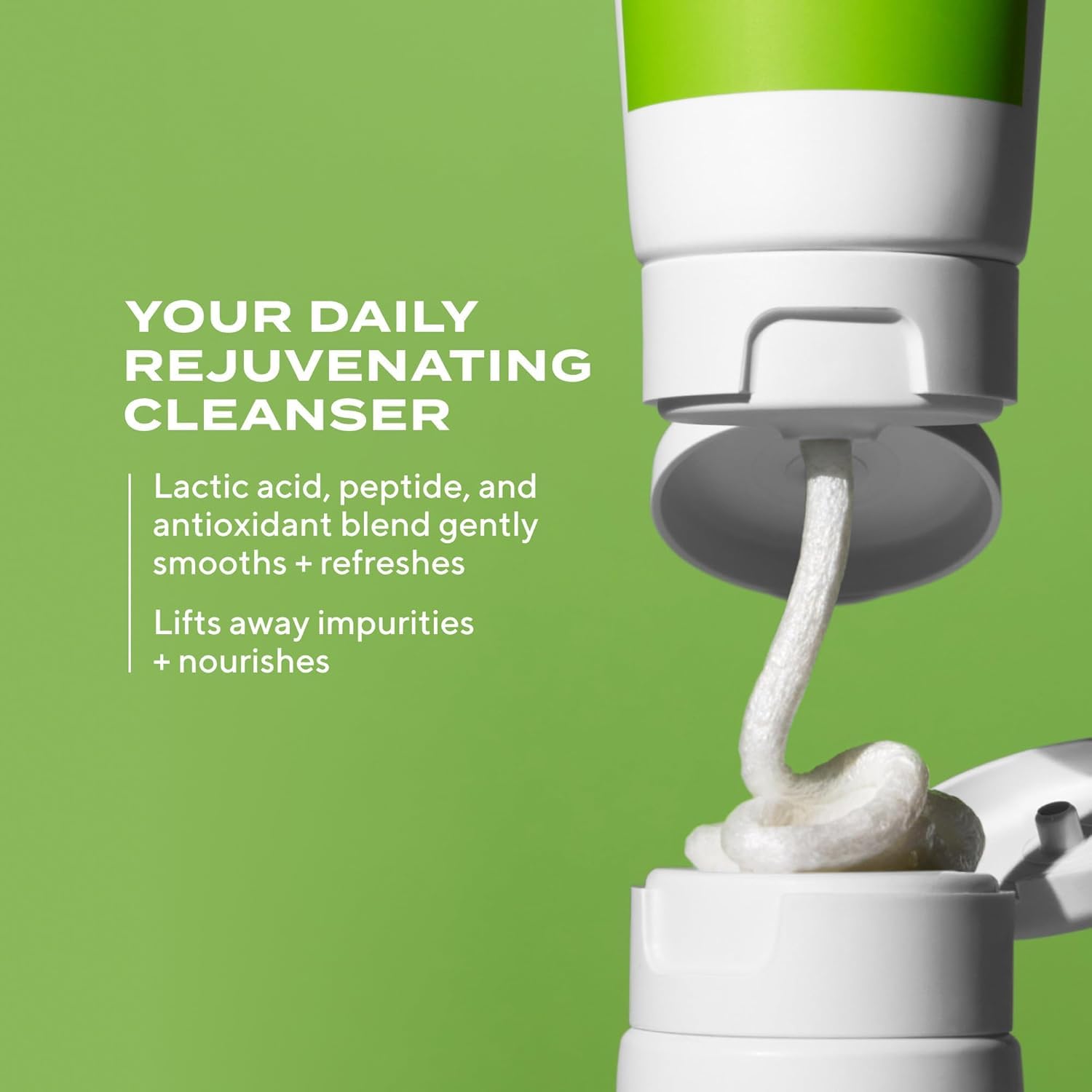 Murad Renewing Cleansing Cream pour shot highlighting lactic acid for renewal