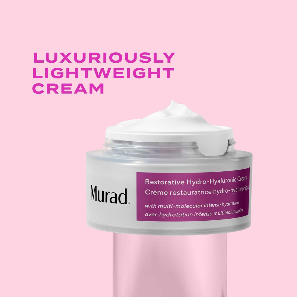 Murad Restorative Hydro-Hyaluronic Cream being spread for even hydration