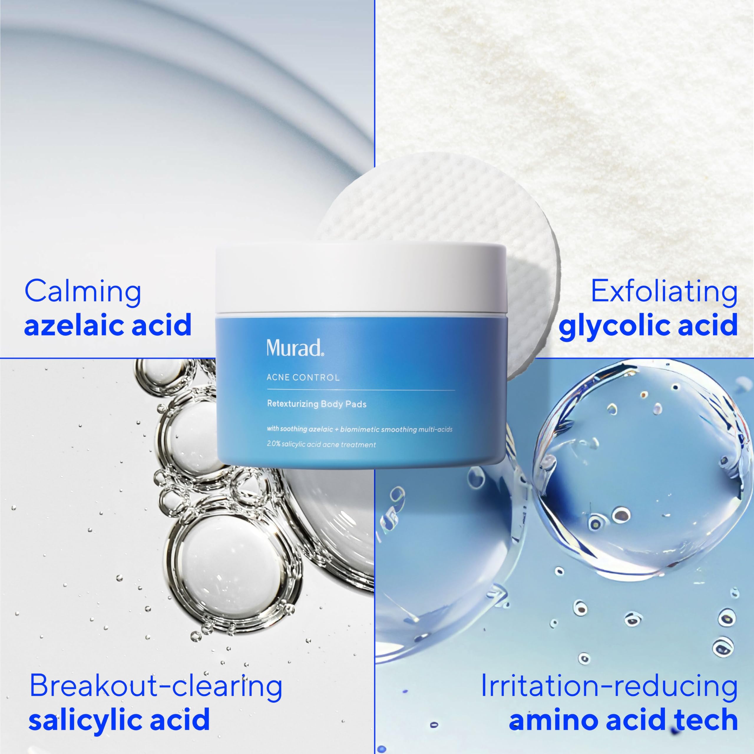 Murad Retexturizing Body Pads in biodegradable packaging for eco-friendly skincare.