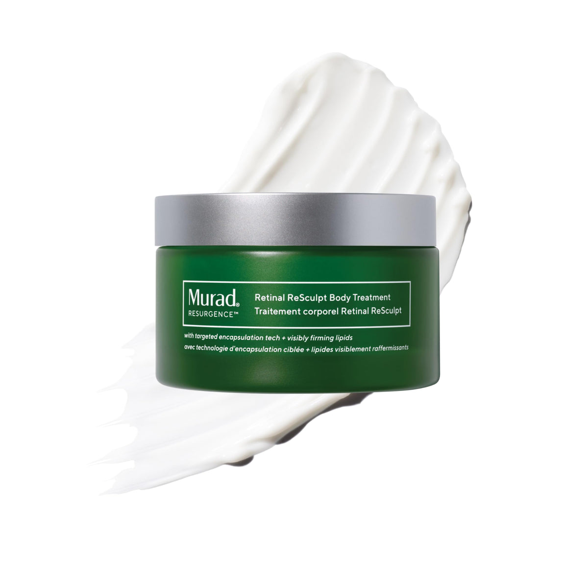 Murad Retinal ReSculpt bottle with pump showing quick absorption and firmness