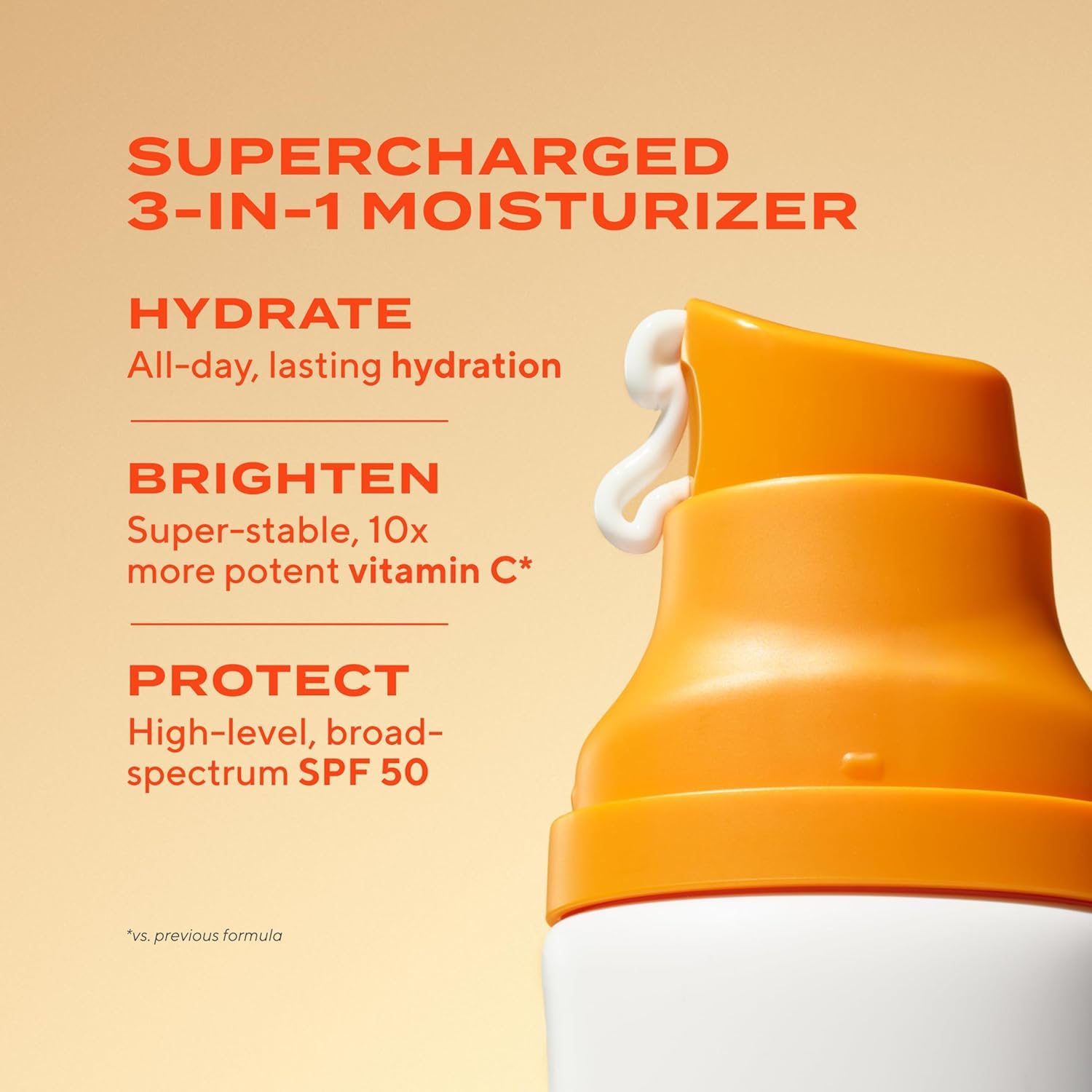 Murad SPF 50 pump-top shows fast-absorbing, non-sticky daily protection.