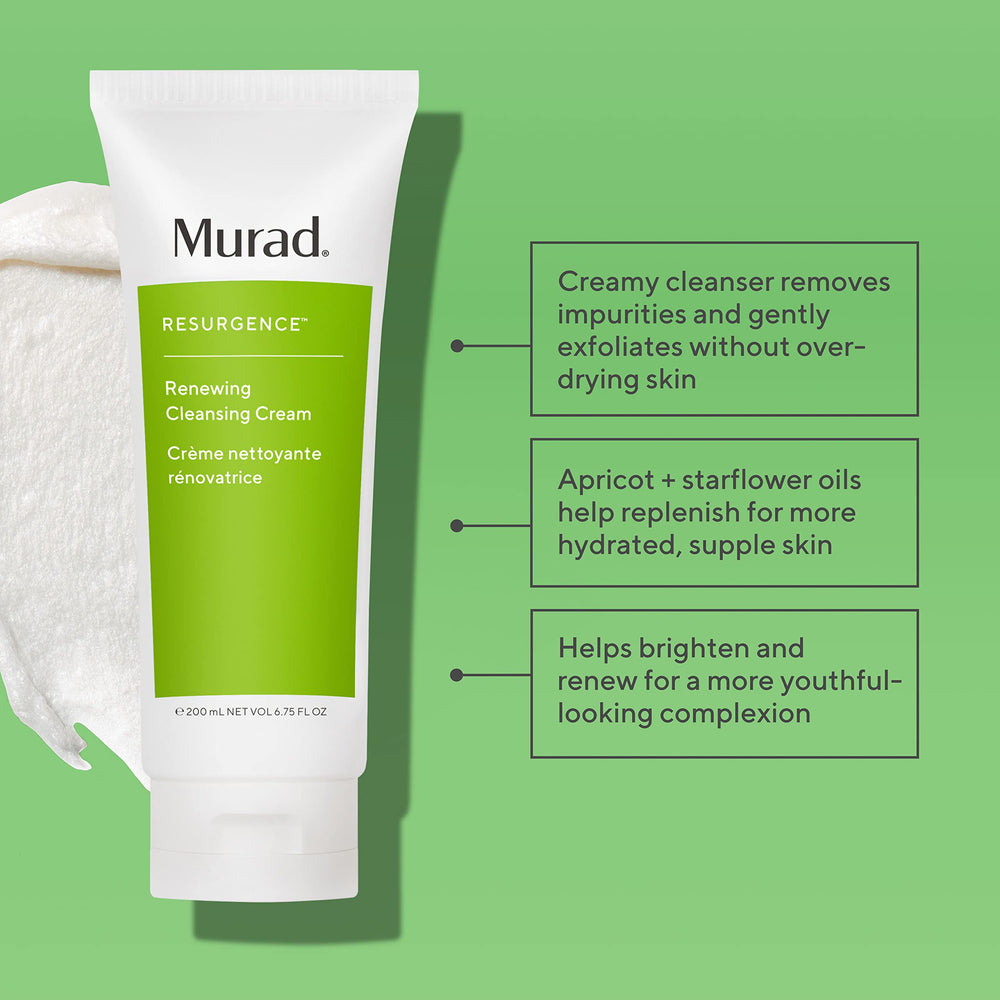 Murad crema: textura cremosa que se transforma en espuma rica para piel limpia.