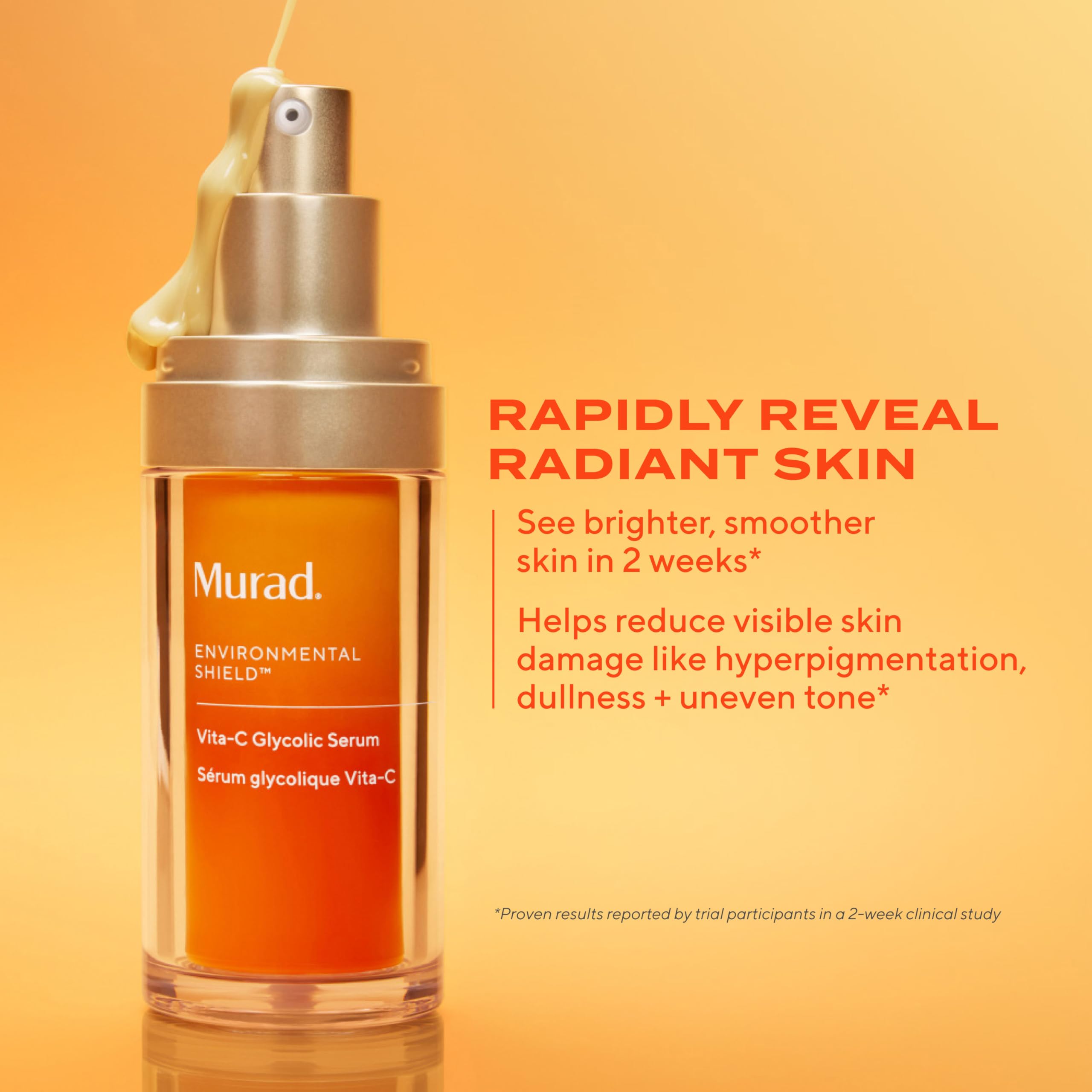 Murad Vita-C Glycolic Serum texture close-up reveals lightweight finish ideal for layering.