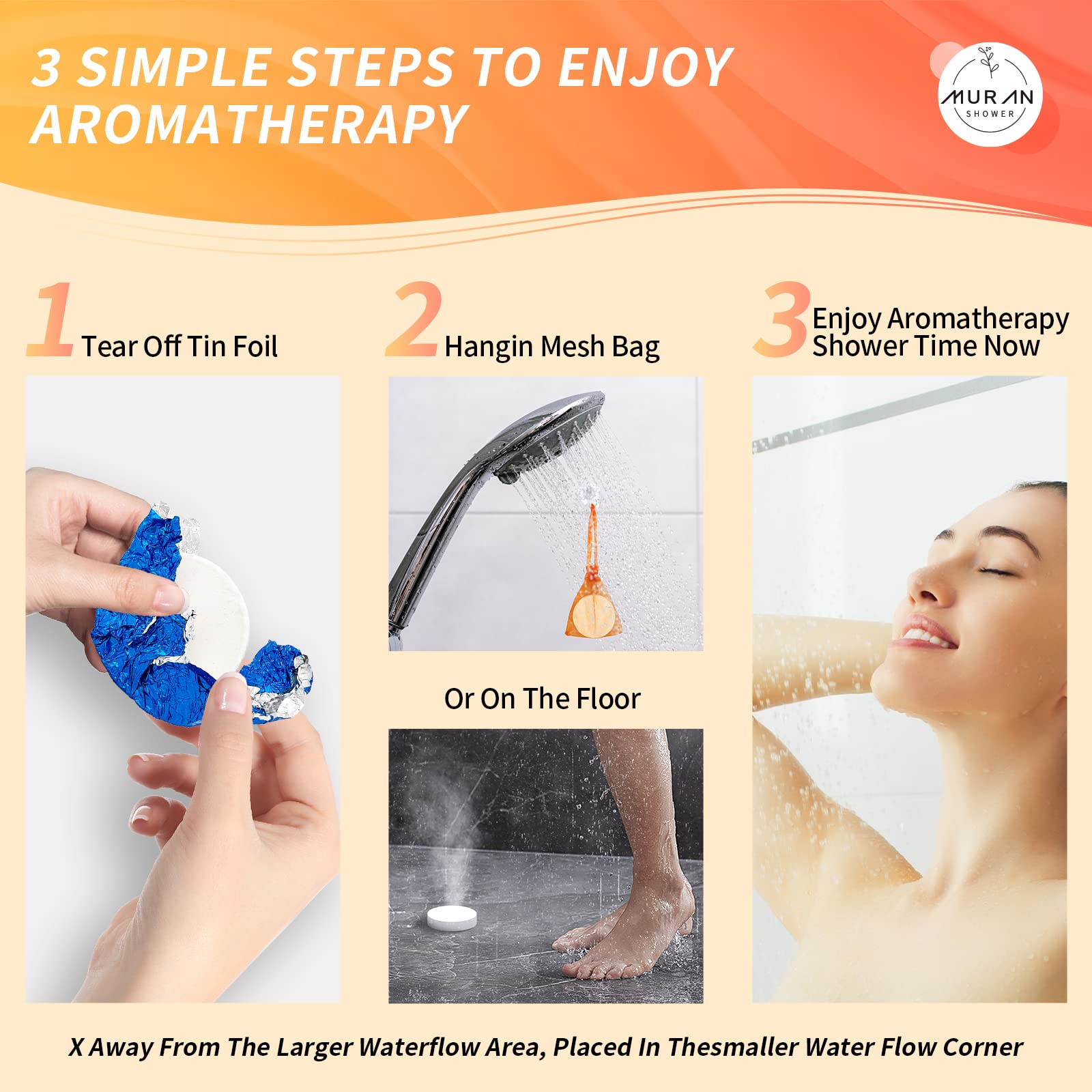 MURAN SHOWER bombas de sandía para aroma dulce y refrescante.