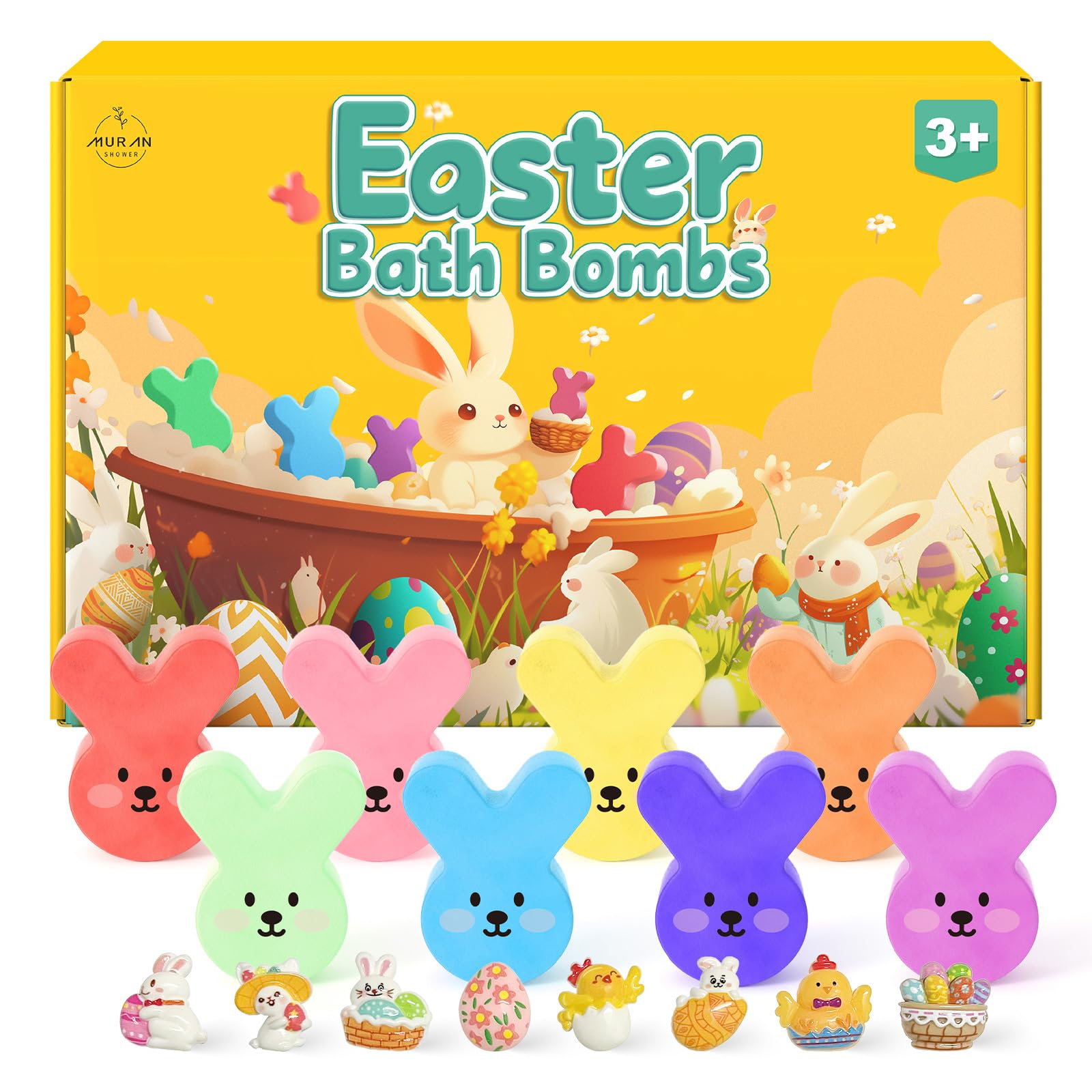 Bomba Muranshower con forma de conejo, colores vivos para el baño