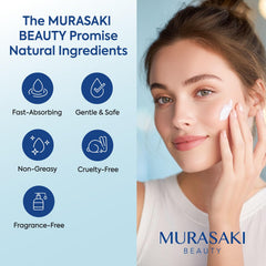 MURASAKI BEAUTY Arnica Bruise Cream on face shows gentle care for delicate skin