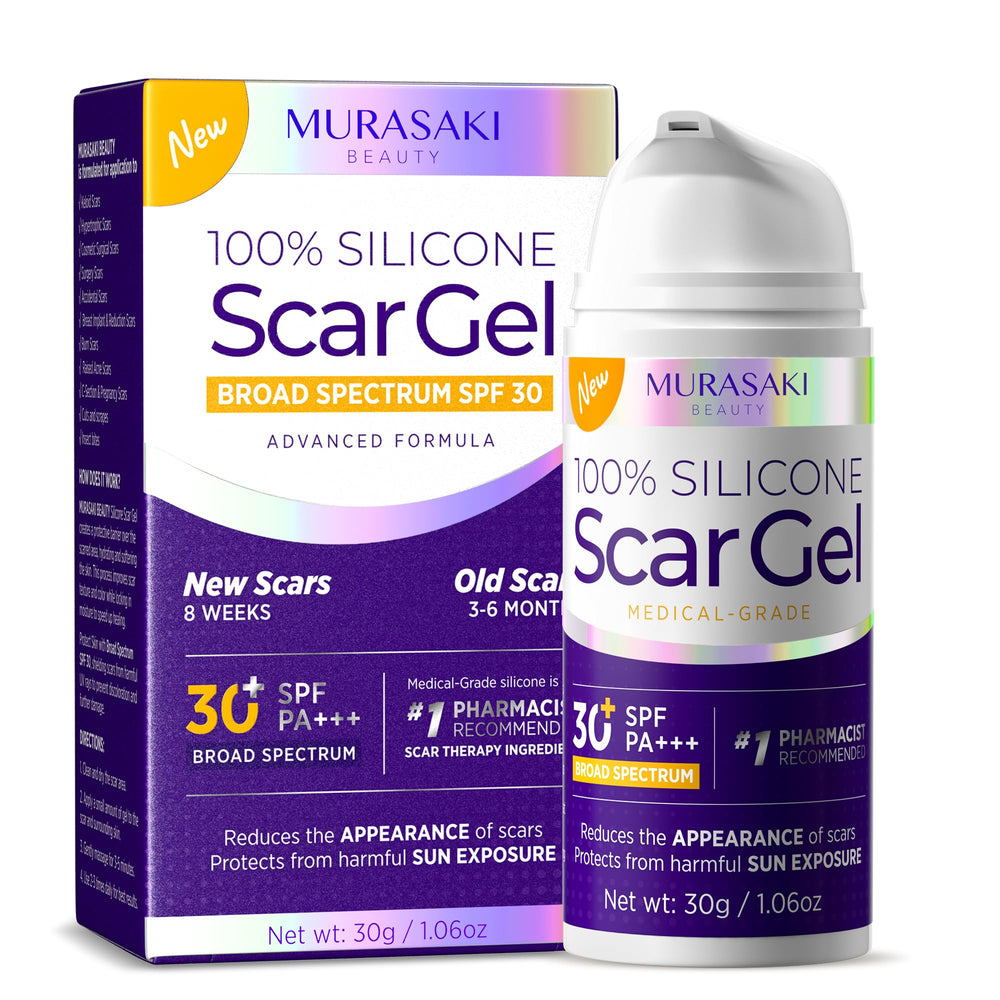 MURASAKI BEAUTY silicone scar gel bottle with SPF 30 for scar care