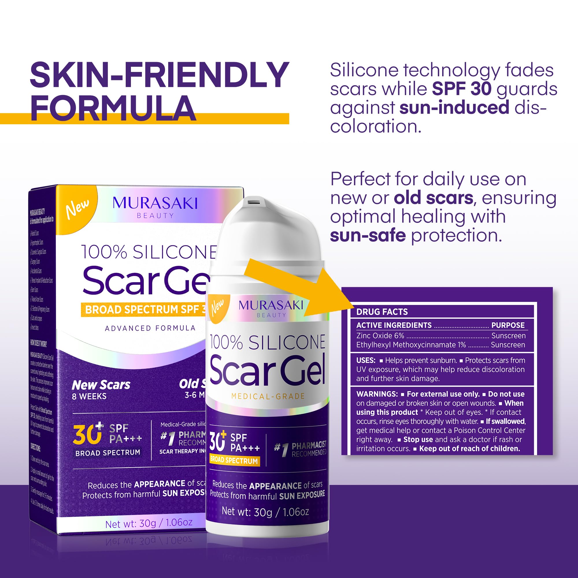 MURASAKI BEAUTY silicone scar gel texture close up for smooth application