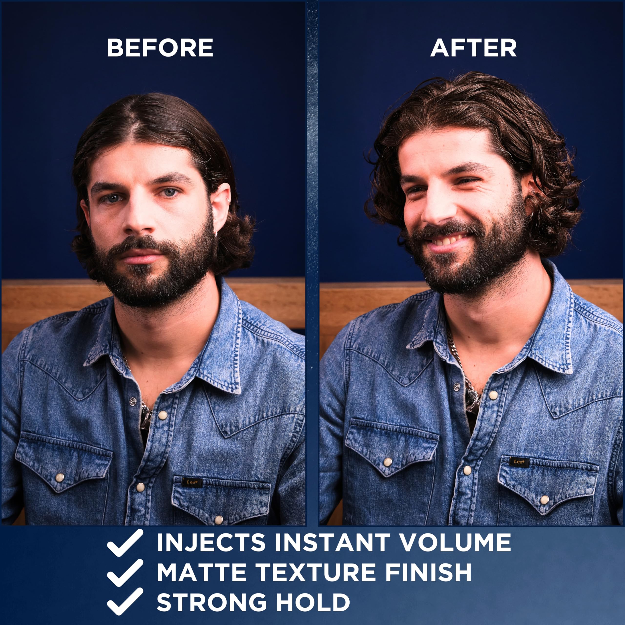 Murdock London Sea Salt Spray hair texture demonstrates lightweight lift for natural volume.