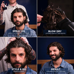 Murdock London Sea Salt Spray illustrates matte finish and flexible hold.