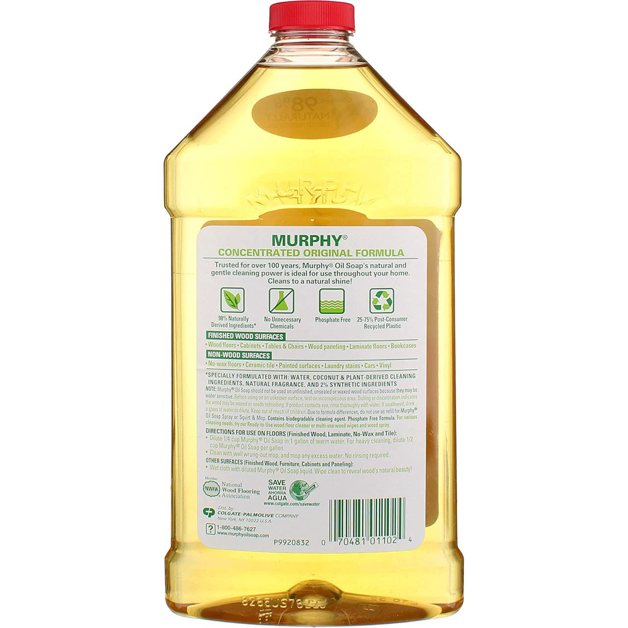 Murphy Jabón de Aceite Original aroma suave durante la limpieza de madera.