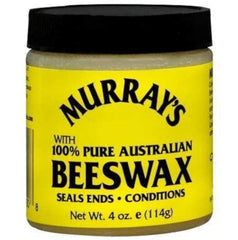 Murray's 100% Pure Beeswax bottle demonstrates firm hold for controlled styling.