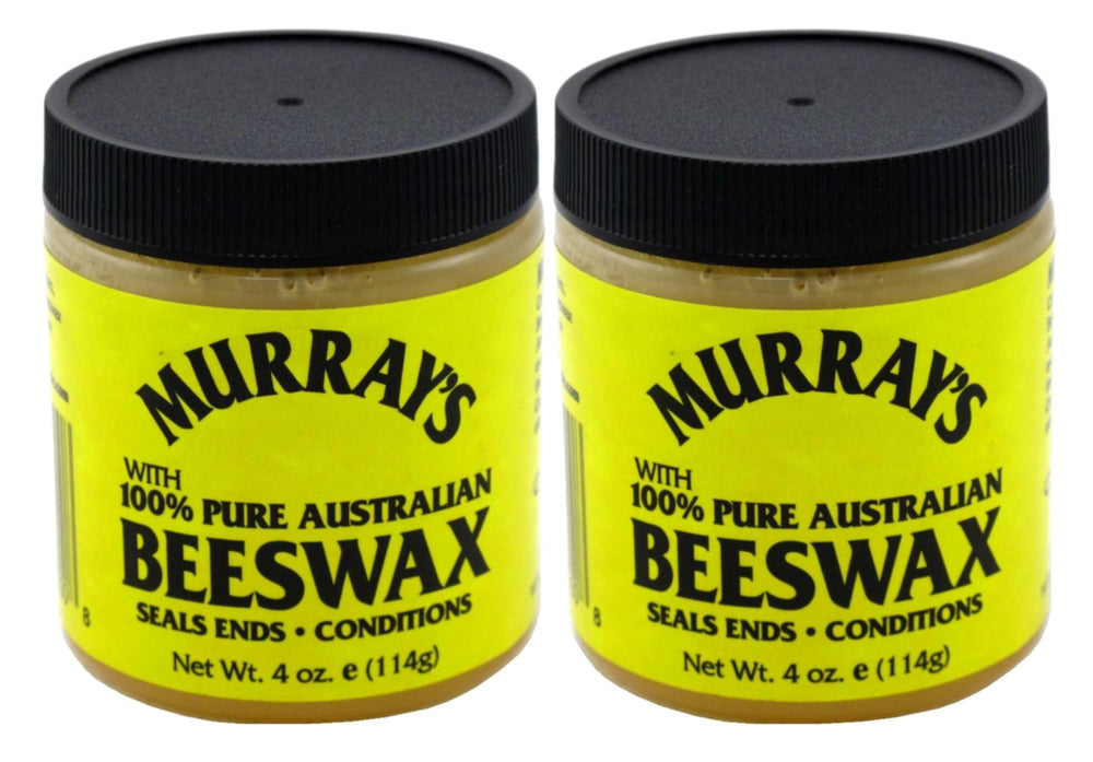 Murray's Beeswax hair styling application shows control and hold.