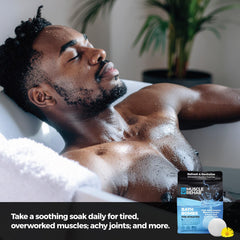 Muscle Rehab bomba de baño con cúrcuma para confort muscular tras ejercicio.