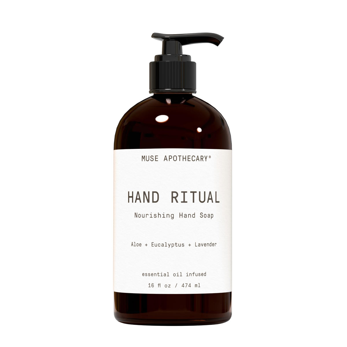 Muse Apothecary Hand Ritual: botella de jabón con aroma de aceites esenciales para diario uso.