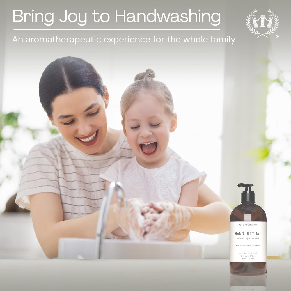 Muse Apothecary Hand Ritual creamy foam gently cleans without leaving residue.