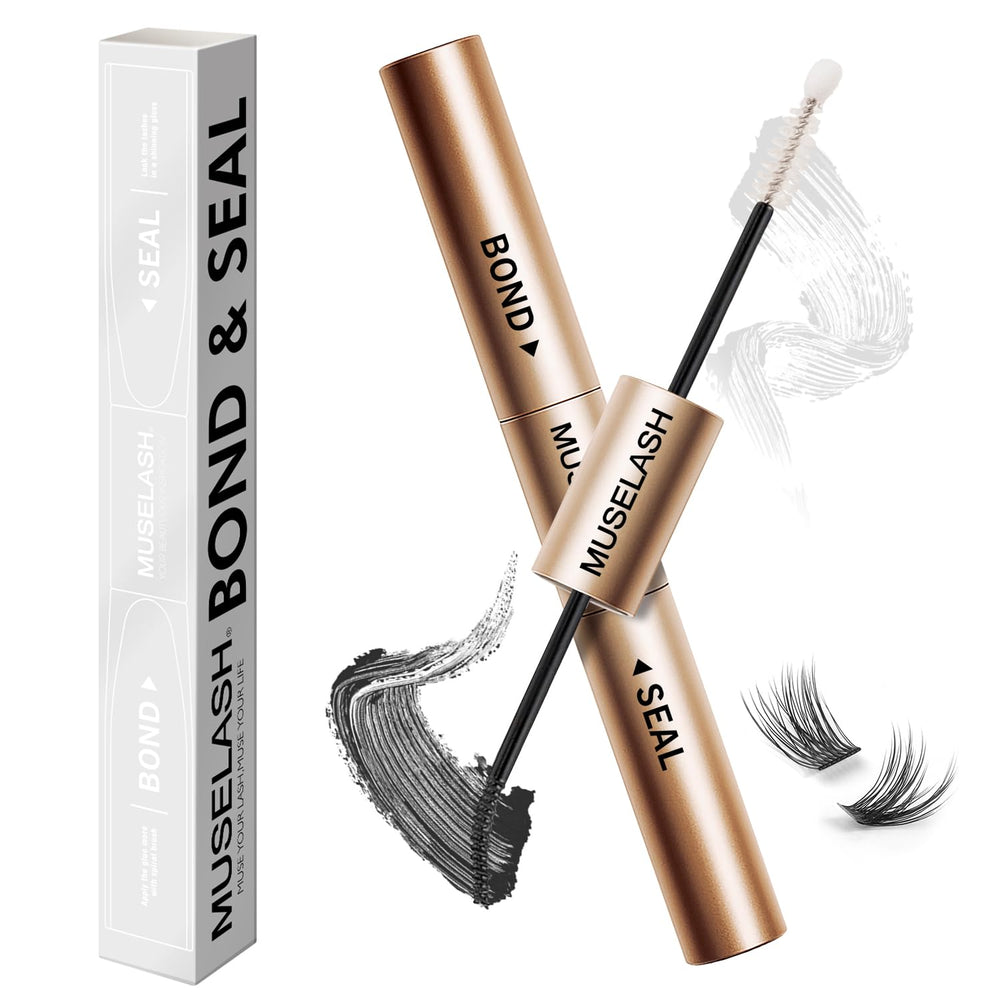 MUSELASH Lash Bond and Seal bottle close-up showing waterproof hold