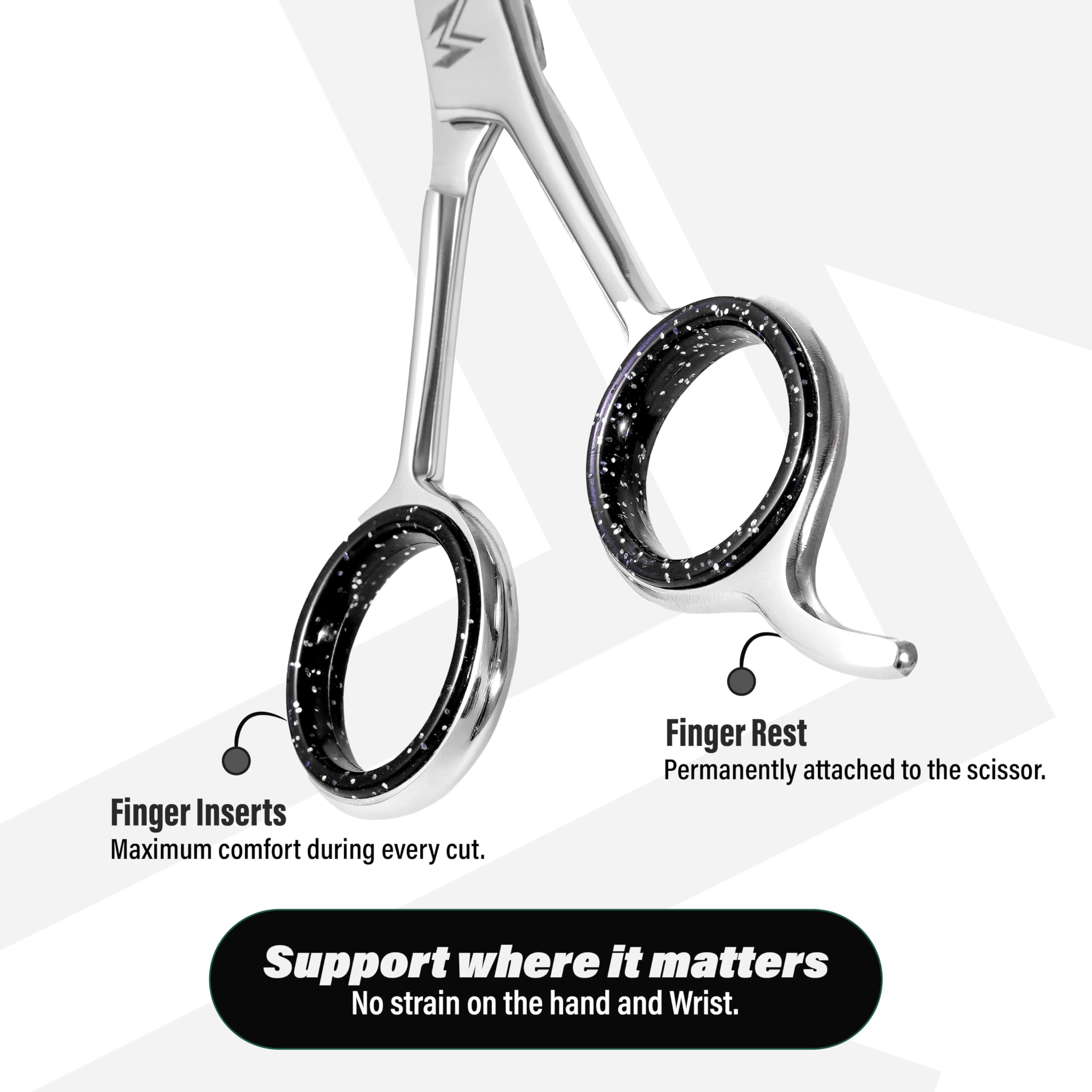 MUSI included styling comb shown with wide-tooth design.