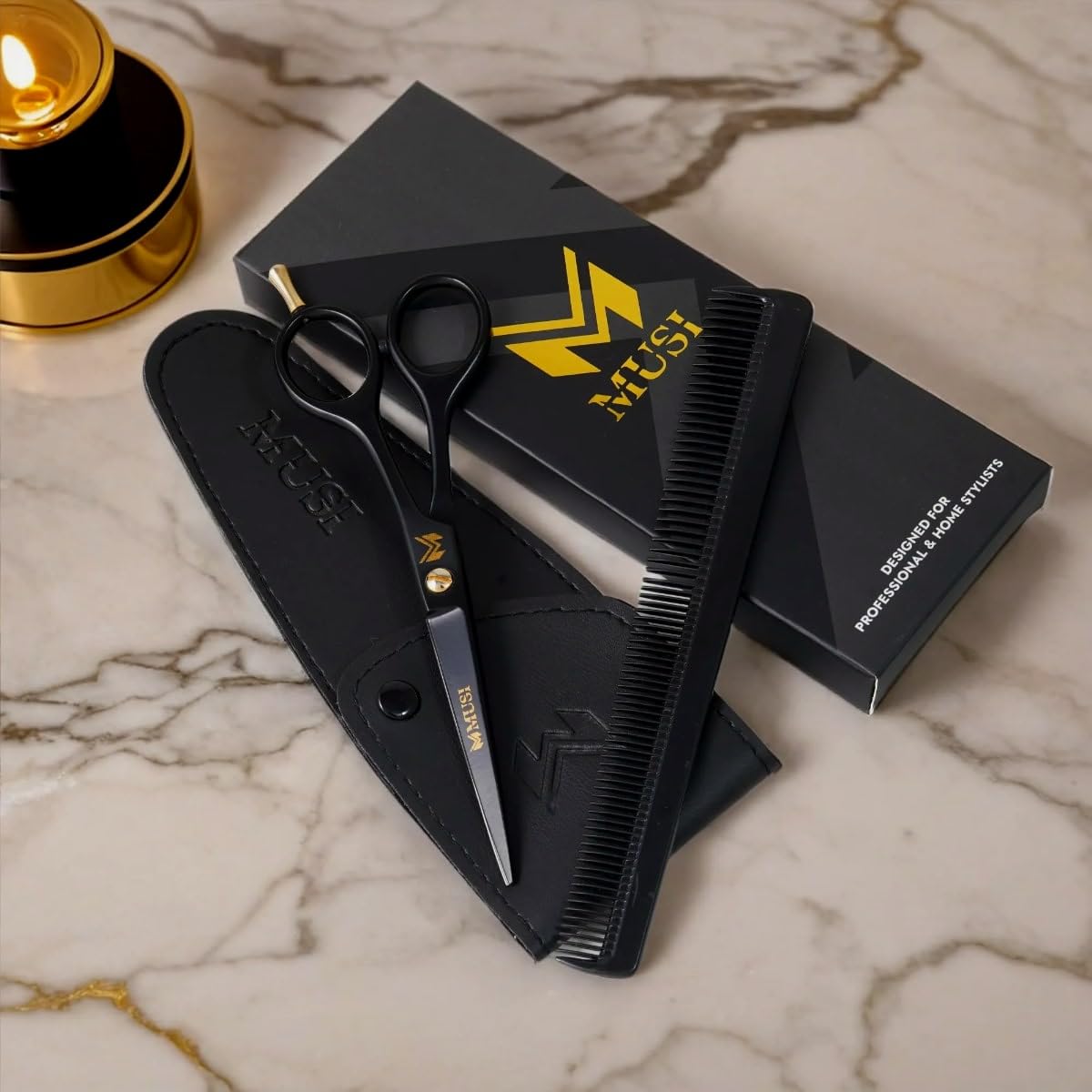 MUSI professional hair cutting set ideal for barbers and home stylists alike.