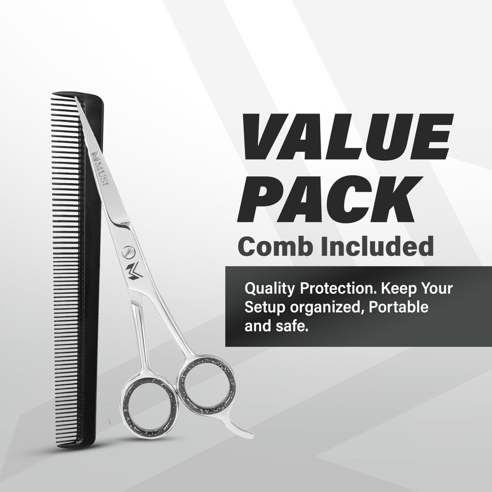 MUSI wide-tooth styling comb assists even product distribution.