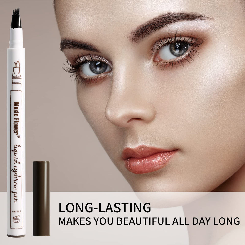 Music Flower Eyebrow Pencil black shade creates bold, defined brows.