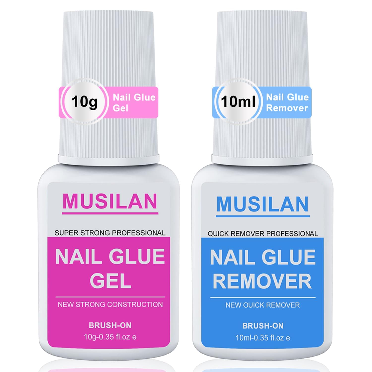 Musilan kit de pegamento gel para uñas, facilita aplicación de uñas artificiales.