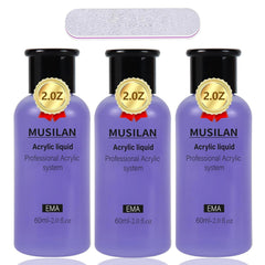 MUSILAN monómero para uñas, botella de 180 ml, cobertura uniforme y adherencia