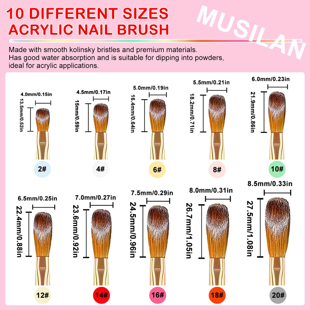 MUSILAN metal ferrule design securing brush head for steady use