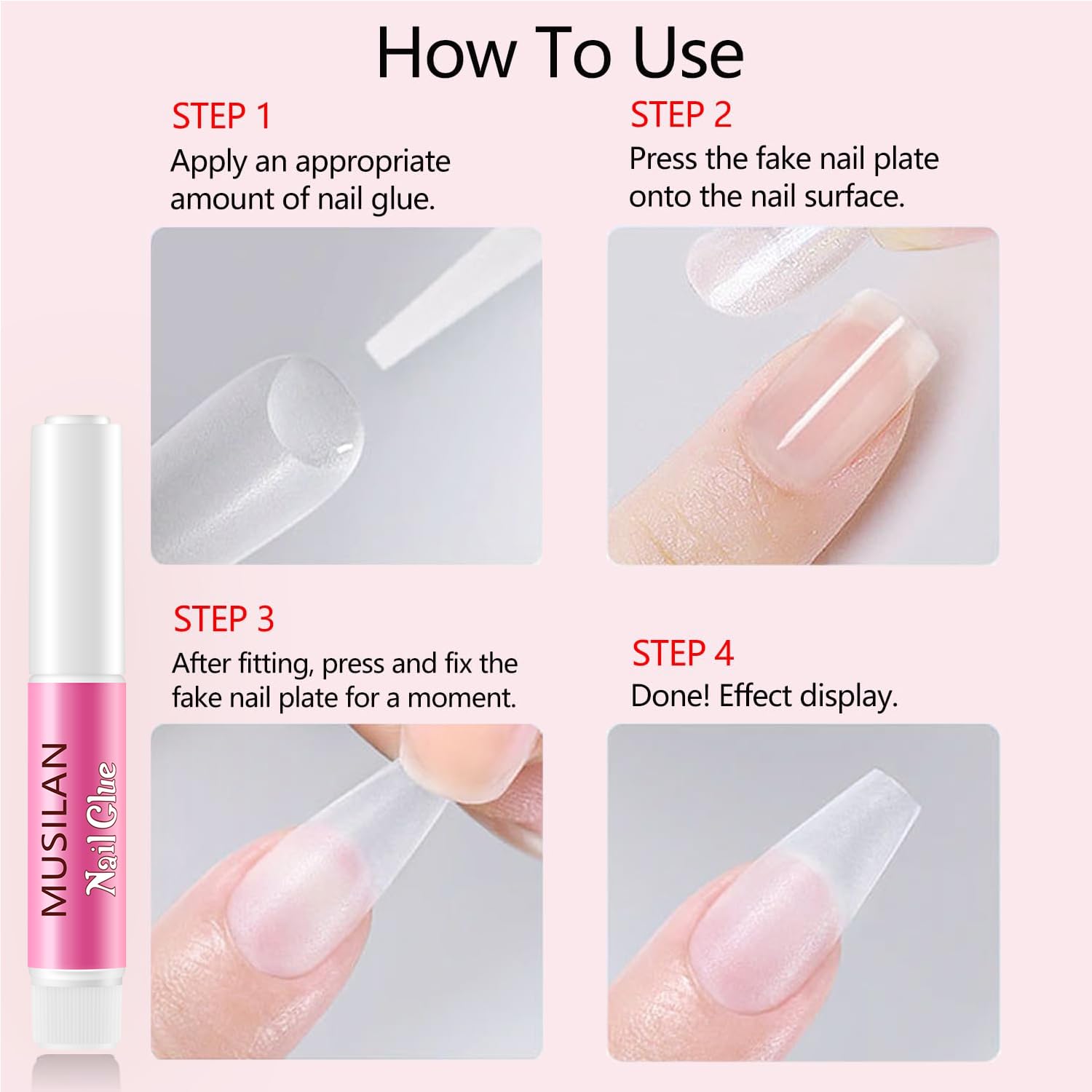 MUSILAN 40-tube nail glue kit provides ample supply for home or salon use.