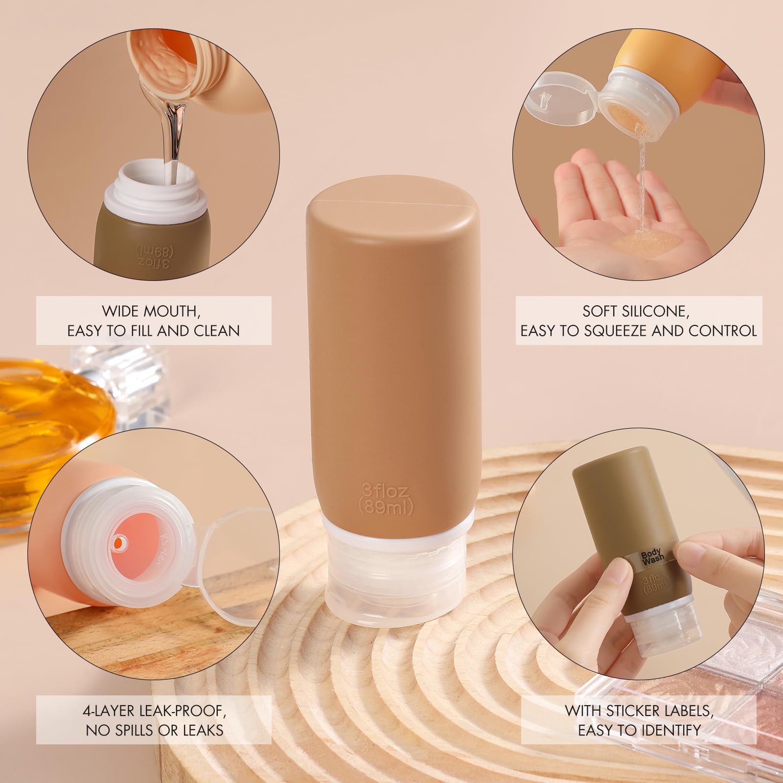 Muslish Apricot silicone toothbrush covers keep brushes clean during trips.