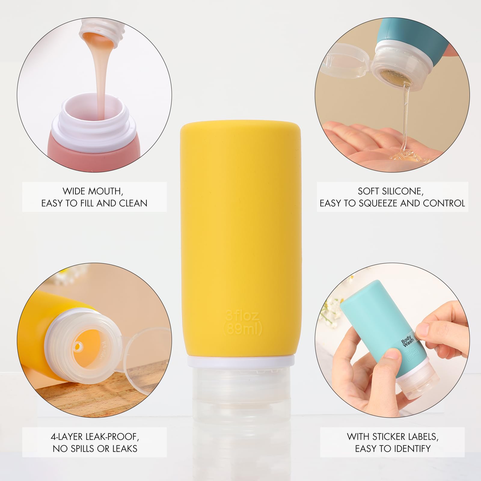 Muslish BPA-free travel containers made from safe, odor-free materials.