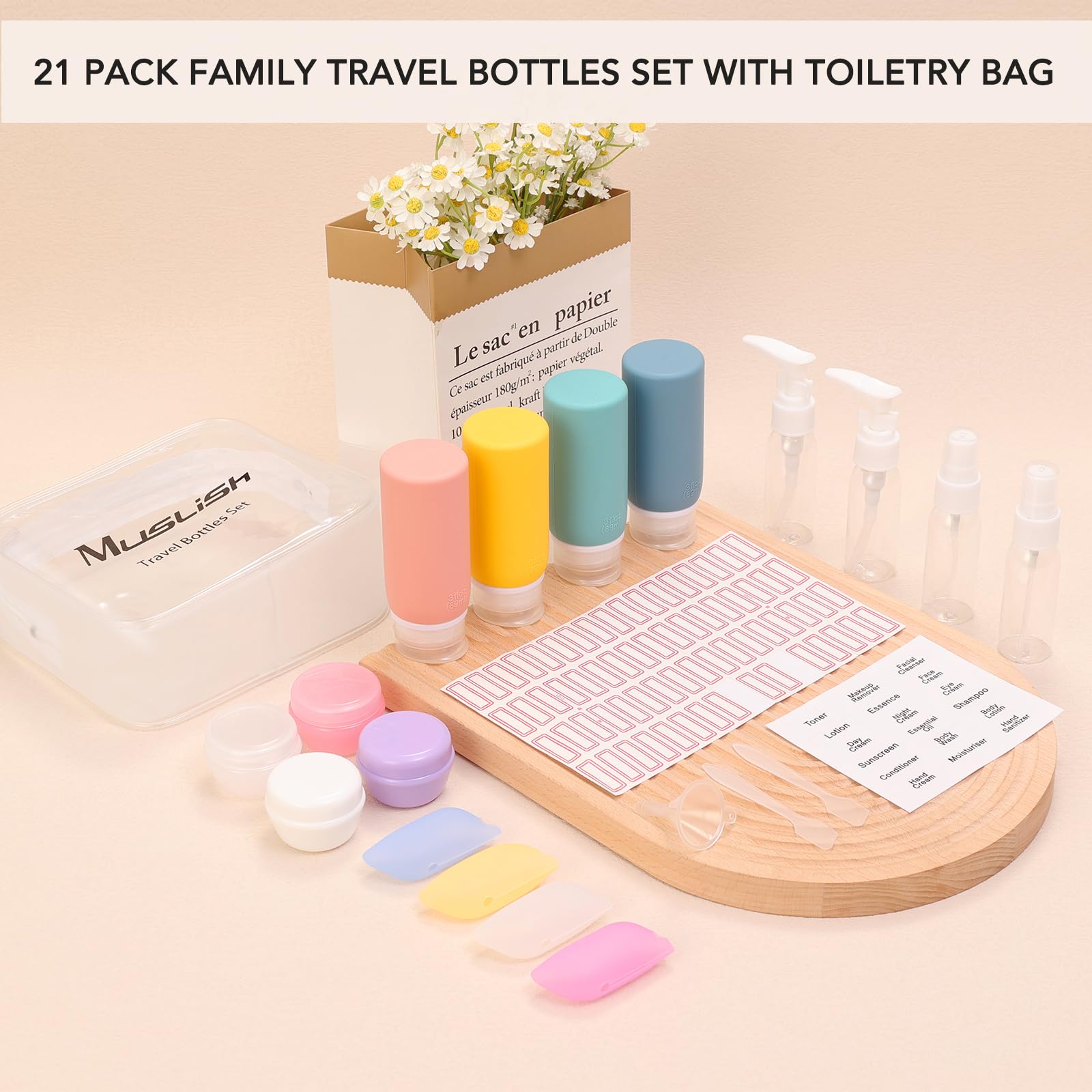 Muslish toiletry bag included keeps essentials organized during travel.