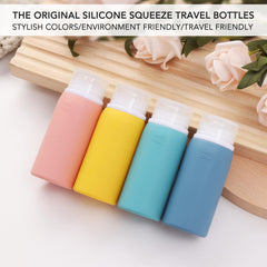 Muslish leak-proof silicone bottles with 4-layer cap prevent leaks.