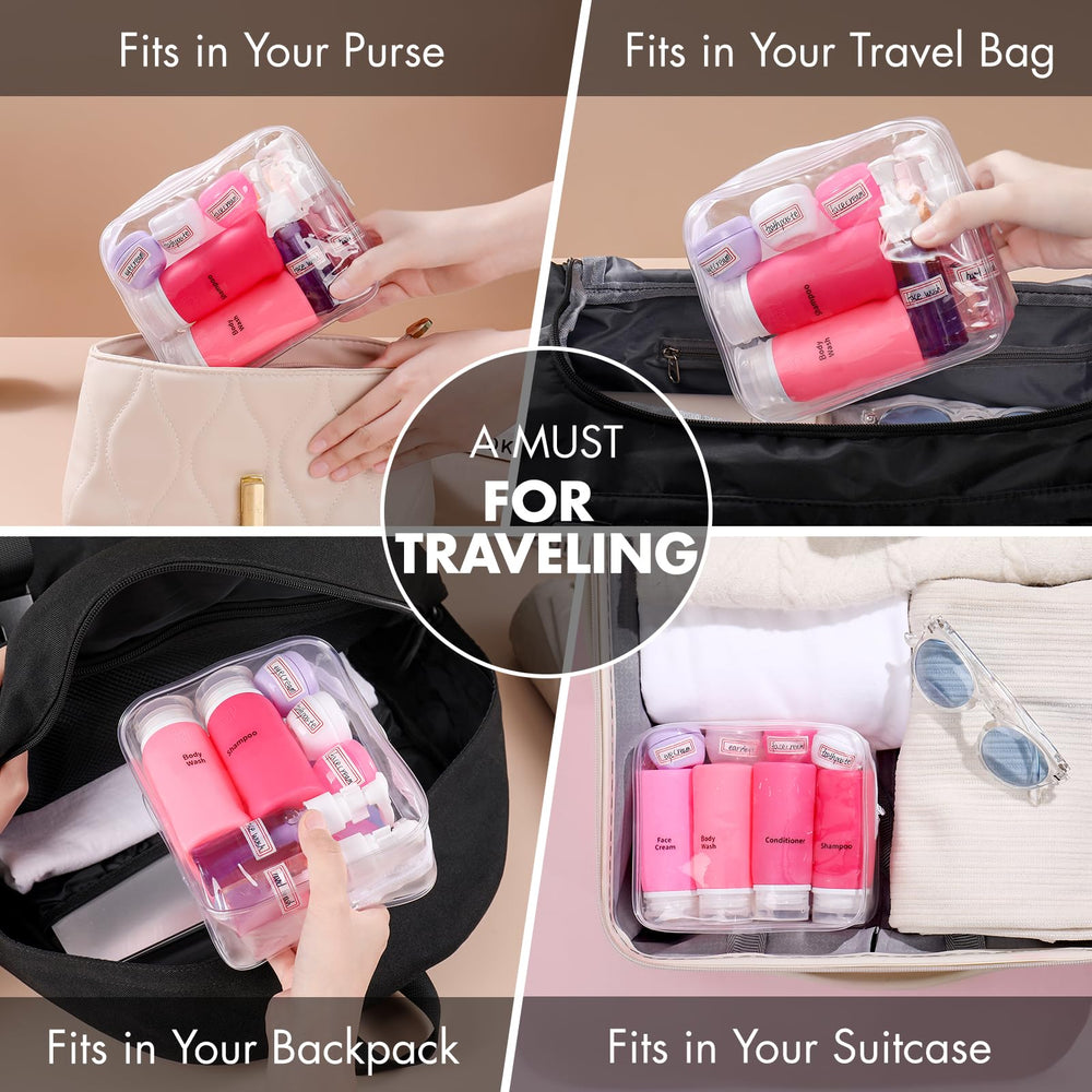 Muslish spray bottles 1oz for liquids with drip-free design during travel.